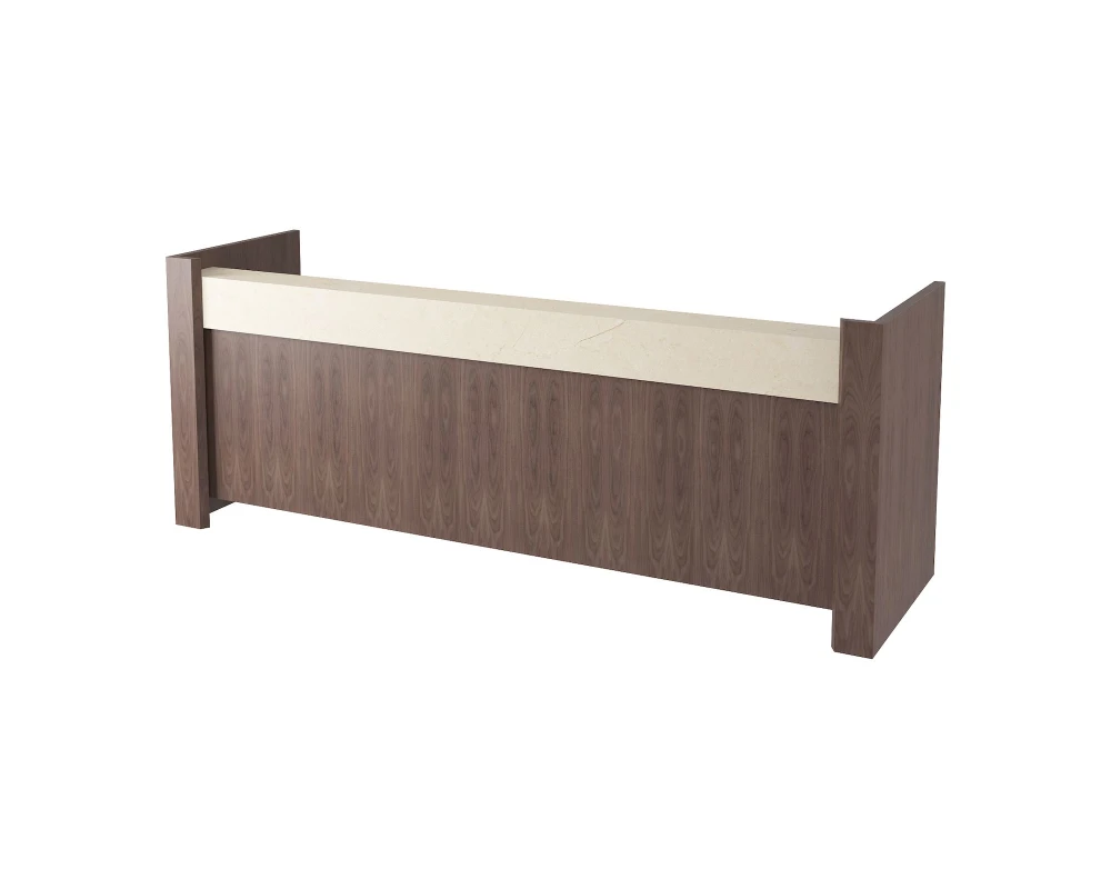 Стойка ресепшн с передней панель полуглянцевая/лакированная 3000х900х1180 Freeport