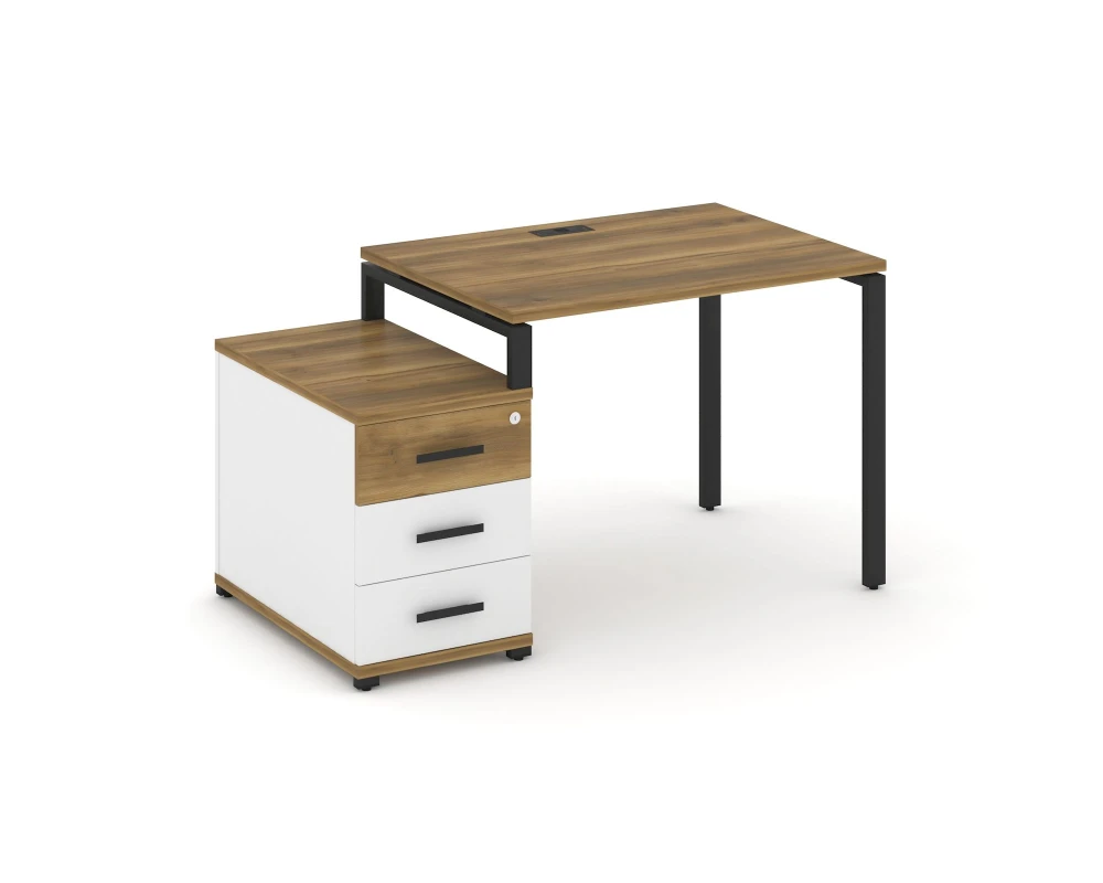 Стол письменный с 1 опорной тумбой CN.SP-301 W 980/1346x720x750 Концепт / Concept