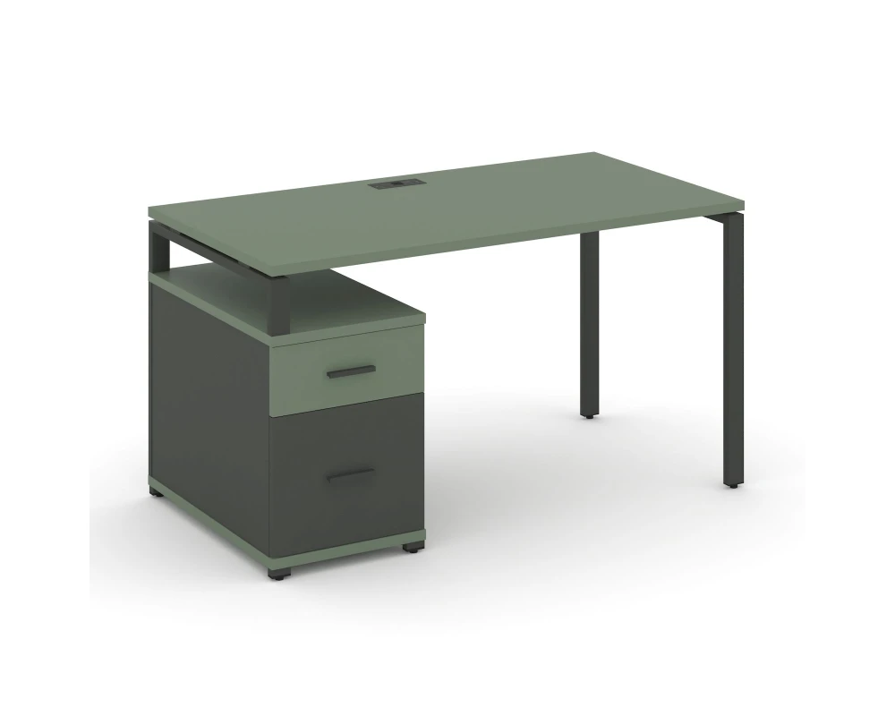 Стол письменный с 1 опорной тумбой CN.SP-305 W 980/1346x720x750 Концепт / Concept