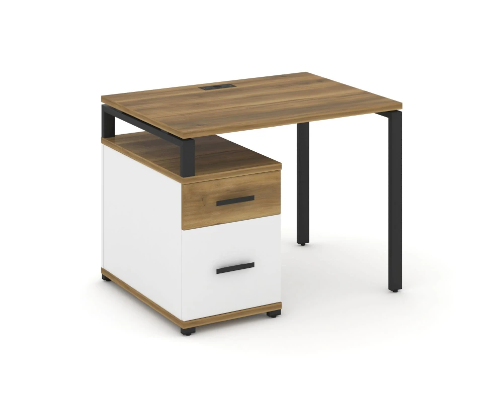 Стол письменный с 1 опорной тумбой CN.SP-305 W 980/1346x720x750 Концепт / Concept
