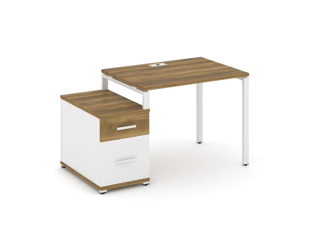 Стол письменный с 1 опорной тумбой CN.SP-305 W 980/1346x720x750 Концепт / Concept