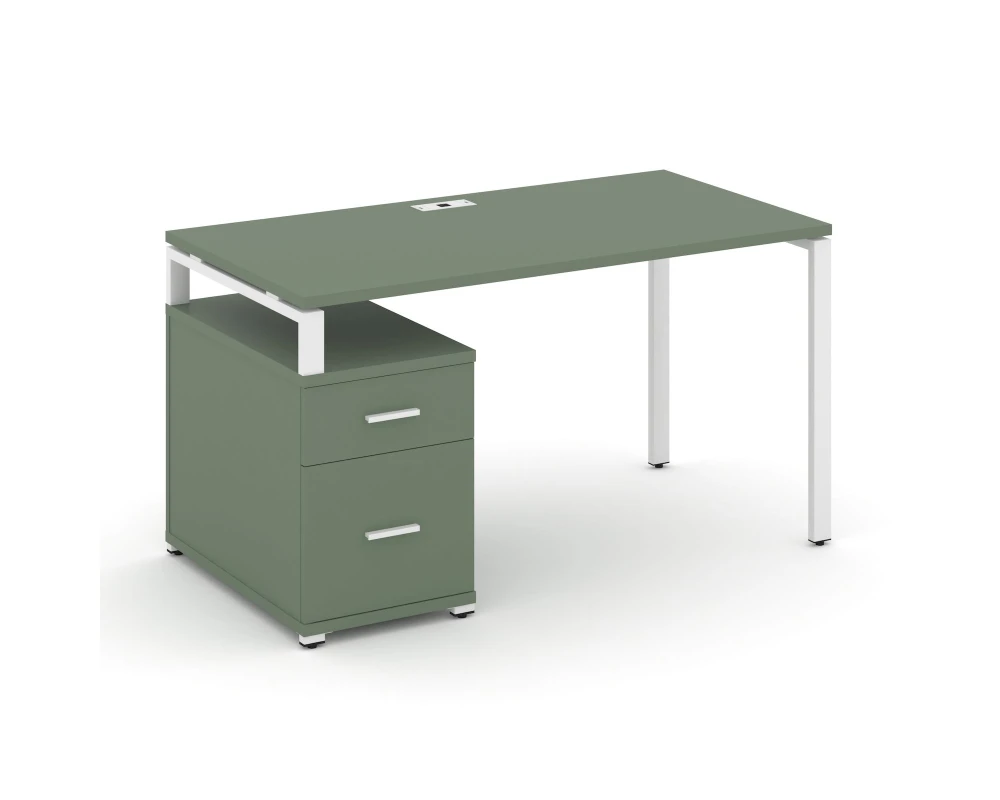 Стол письменный с 1 опорной тумбой CN.SP-305 W 980/1346x720x750 Концепт / Concept