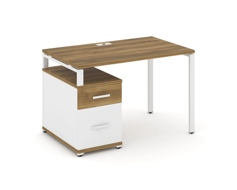 Стол письменный с 1 опорной тумбой CN.SP-306 W 1180/1546x720x750 Концепт / Concept