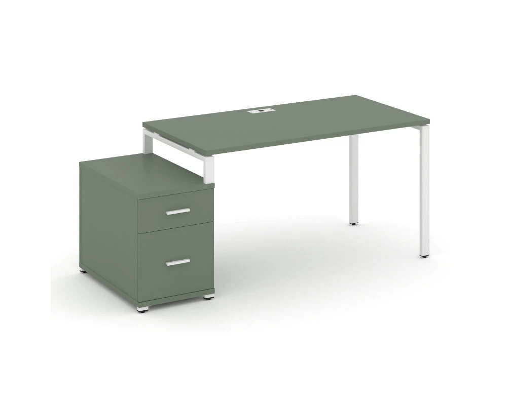 Стол письменный с 1 опорной тумбой CN.SP-306 W 1180/1546x720x750 Концепт / Concept