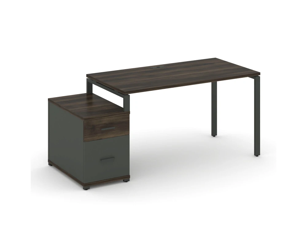 Стол письменный с 1 опорной тумбой CN.SP-306 W 1180/1546x720x750 Концепт / Concept