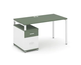 Стол письменный с 1 опорной тумбой CN.SP-308 W 1580/1946x720x750 Концепт / Concept images