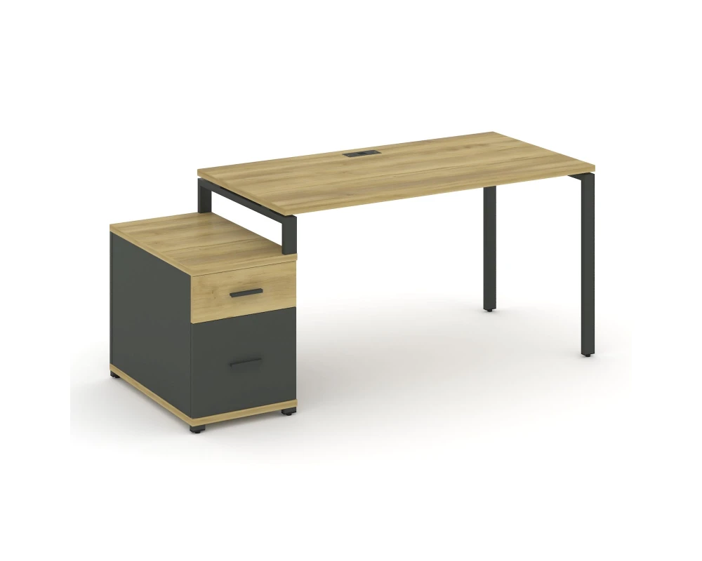 Стол письменный с 1 опорной тумбой CN.SP-308 W 1580/1946x720x750 Концепт / Concept