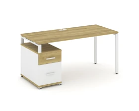 Стол письменный с 1 опорной тумбой CN.SP-308 W 1580/1946x720x750 Концепт / Concept images