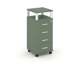 Тумба мобильная 4 ящ. с надставкой CN.TUM-006 W 420x420x949 Концепт / Concept images