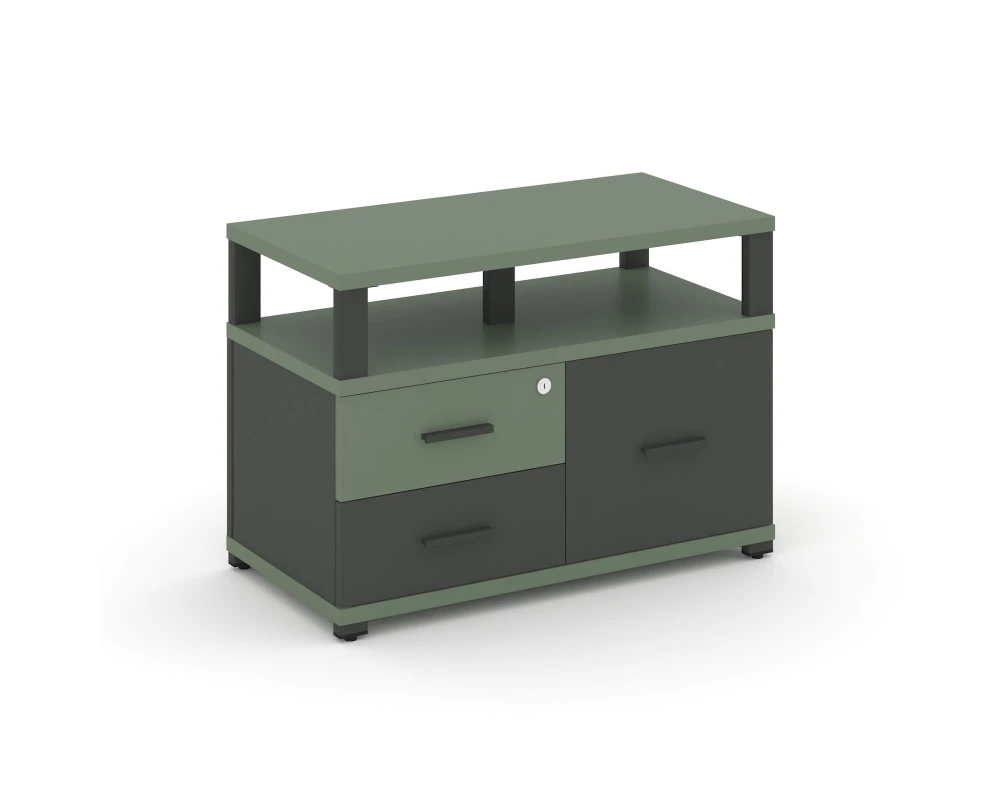 Тумба приставная широкая 2 ящ. 1 распаш. фасад с надставкой широкой CN.TSP-006 A 836x420x583 Концепт / Concept