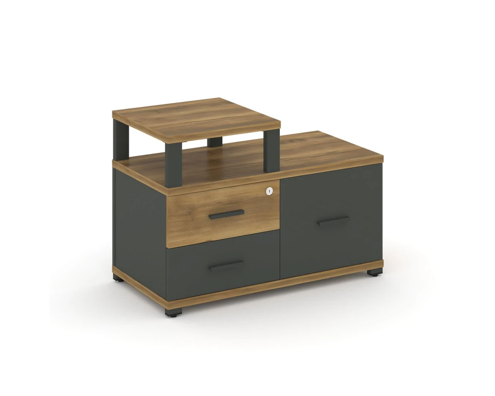 Тумба приставная широкая 2 ящ. 1 распаш. фасад с надставкой узкой CN.TSP-005 A 836x420x583 Концепт / Concept