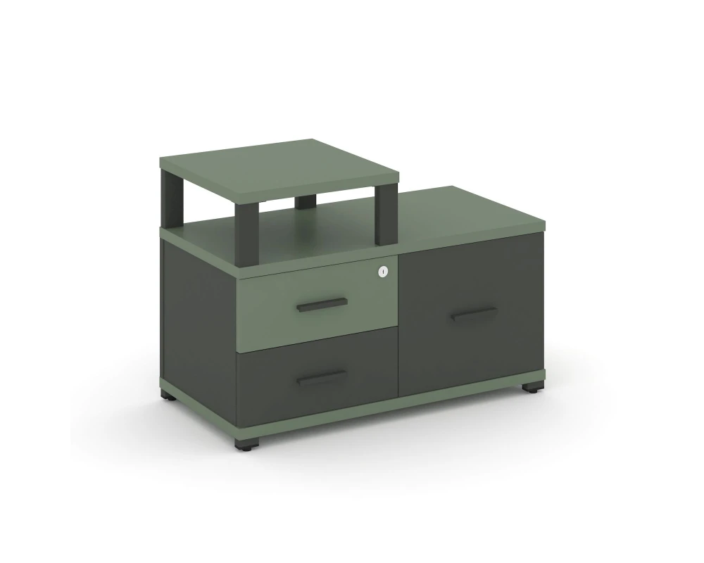 Тумба приставная широкая 2 ящ. 1 распаш. фасад с надставкой узкой CN.TSP-005 A 836x420x583 Концепт / Concept