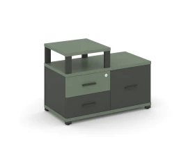 Тумба приставная широкая 2 ящ. 1 распаш. фасад с надставкой узкой CN.TSP-005 A 836x420x583 Концепт / Concept images