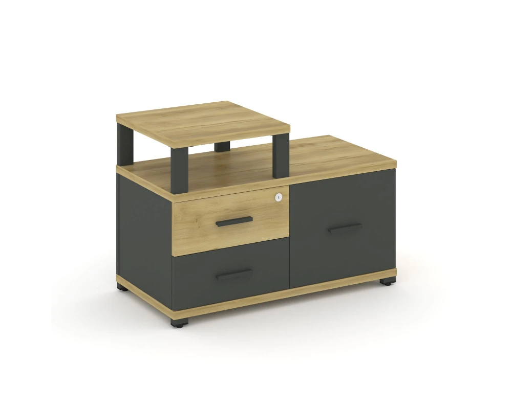 Тумба приставная широкая 2 ящ. 1 распаш. фасад с надставкой узкой CN.TSP-005 A 836x420x583 Концепт / Concept