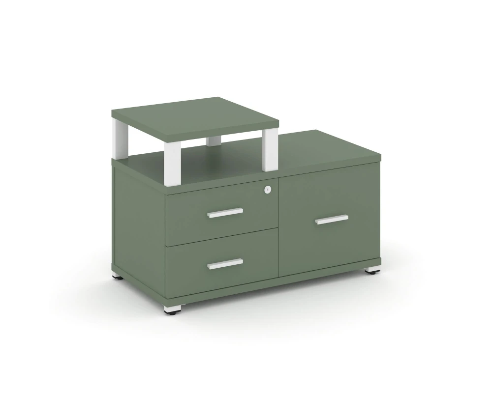 Тумба приставная широкая 2 ящ. 1 распаш. фасад с надставкой узкой CN.TSP-005 W 836x420x583 Концепт / Concept