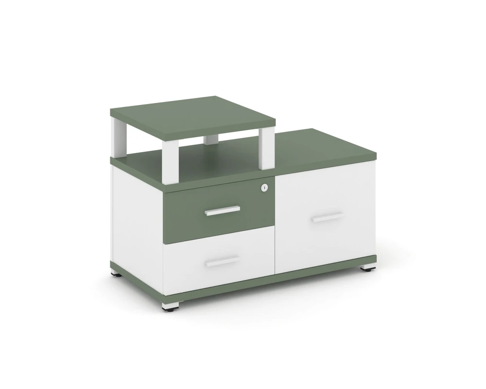 Тумба приставная широкая 2 ящ. 1 распаш. фасад с надставкой узкой CN.TSP-005 W 836x420x583 Концепт / Concept