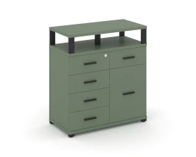 Тумба приставная широкая 5 ящ. 1 распаш. фасад с надставкой широкой CN.TSP-018 B 836x420x917 Концепт / Concept images