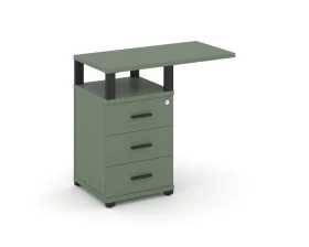 Тумба приставная узкая 3 ящ. со свесом. с надставкой широкой CN.TUS-002 B 836x420x750 Концепт / Concept images