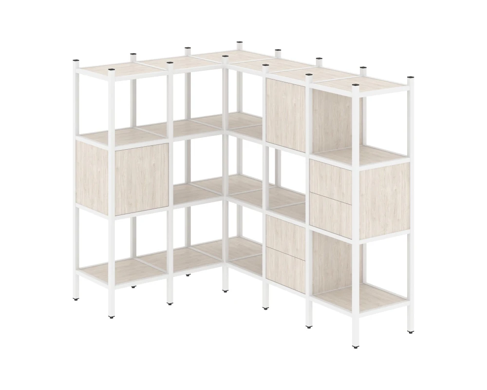 Угловой внутренний стеллаж L-30 1278x1278x1458 Лофт / Loft