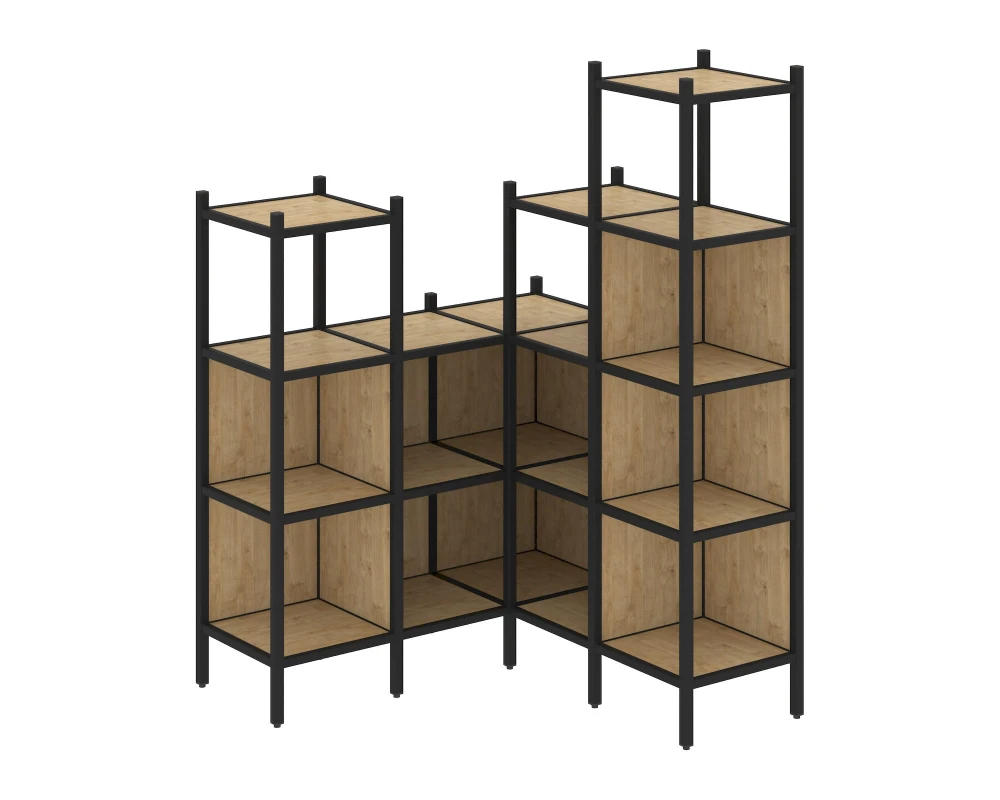 Угловой внутренний стеллаж L-39 1278x1278x1869 Лофт / Loft