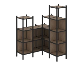 Угловой внутренний стеллаж L-39 1278x1278x1869 Лофт / Loft images