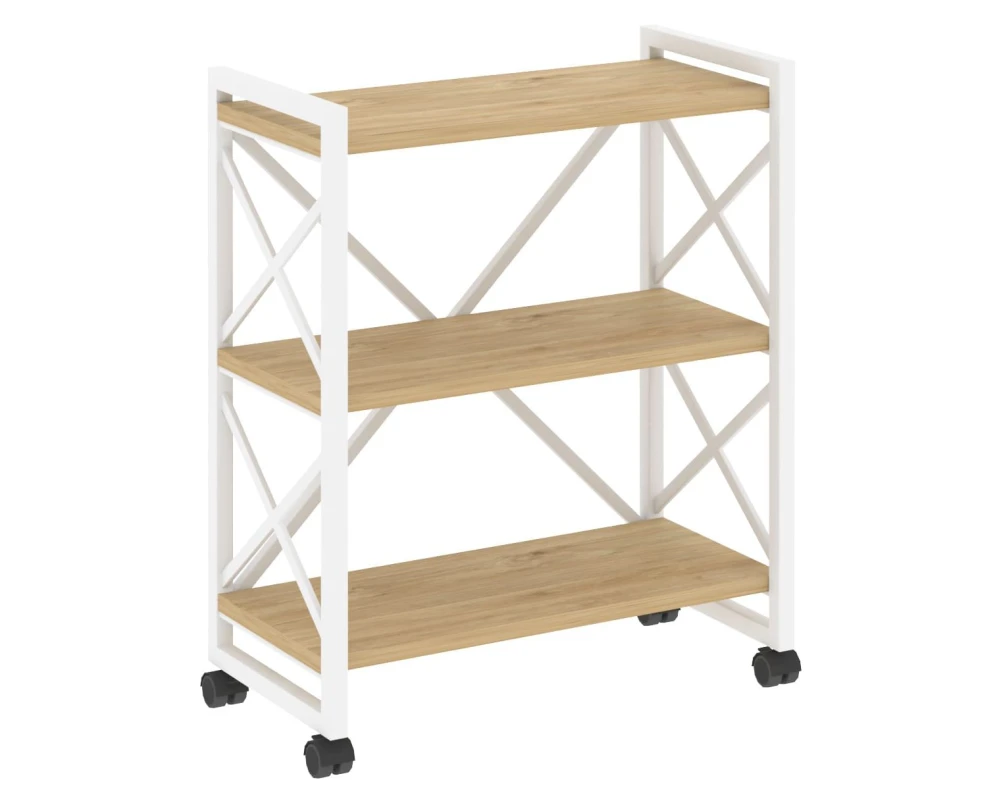 Стеллаж на колесных опорах - 3 полки 800х400х968 Лофт / Loft