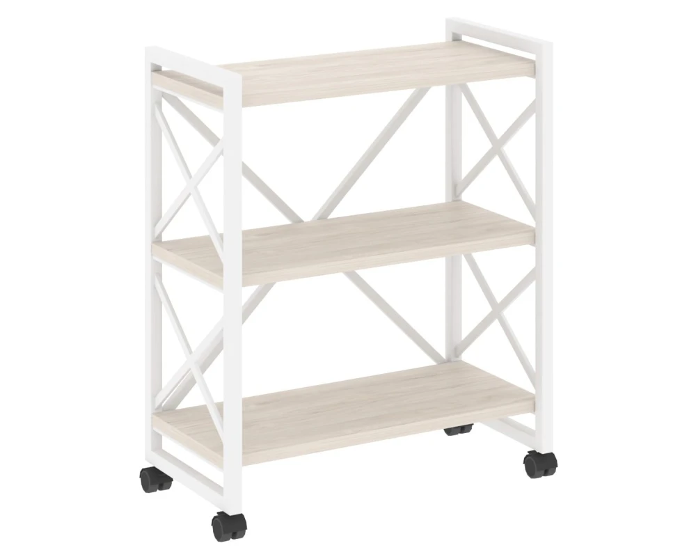 Стеллаж на колесных опорах - 3 полки 800х400х968 Лофт / Loft