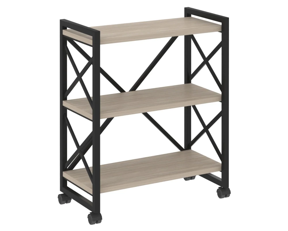 Стеллаж на колесных опорах - 3 полки 800х400х968 Лофт / Loft