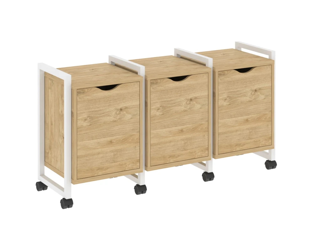 Тумба на колесных опорах наборная. Вариант №5 1440х460х767 Лофт / Loft