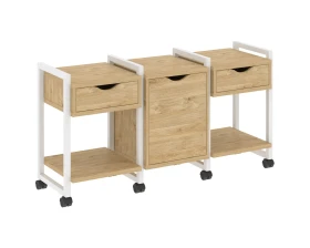 Тумба на колесных опорах наборная. Вариант №6 1440х460х767 Лофт / Loft images