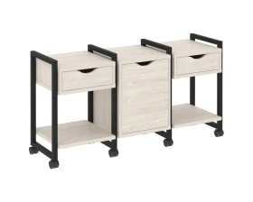 Тумба на колесных опорах наборная. Вариант №6 1440х460х767 Лофт / Loft images