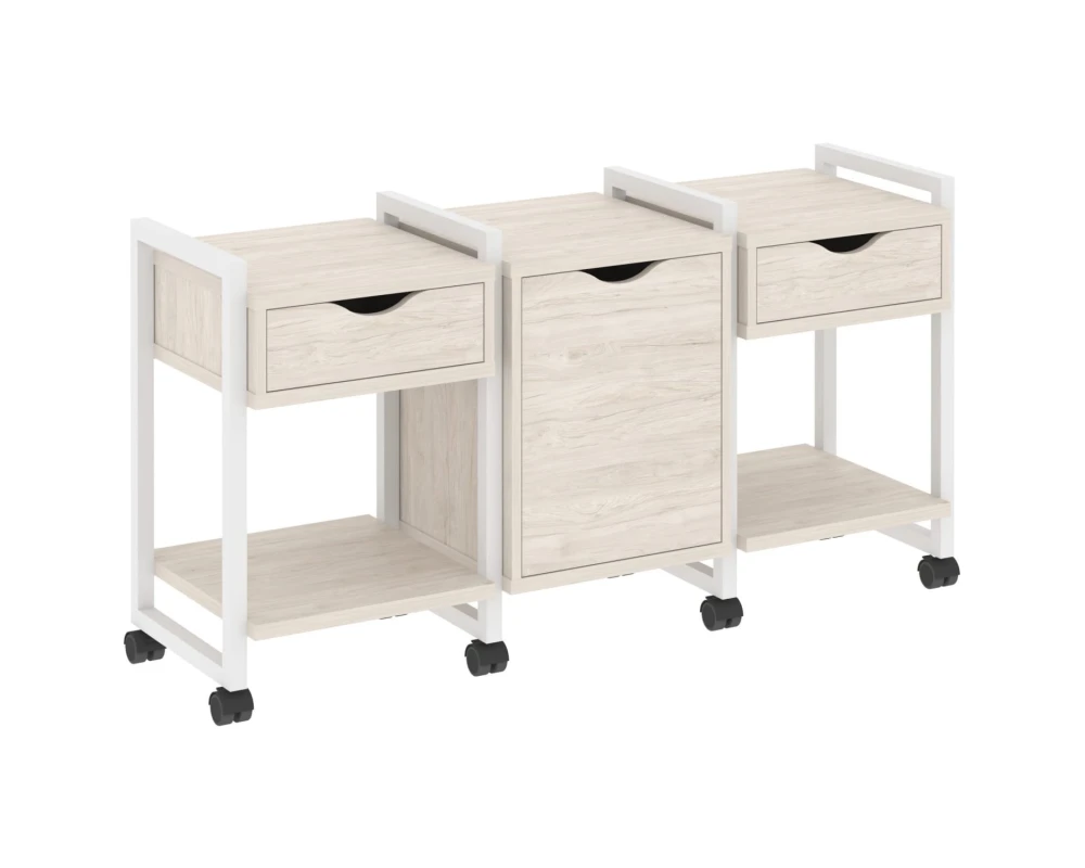 Тумба на колесных опорах наборная. Вариант №6 1440х460х767 Лофт / Loft