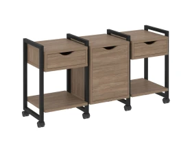 Тумба на колесных опорах наборная. Вариант №6 1440х460х767 Лофт / Loft images