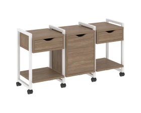 Тумба на колесных опорах наборная. Вариант №6 1440х460х767 Лофт / Loft images