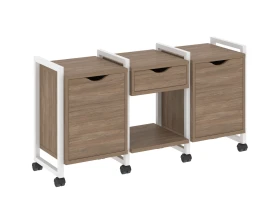 Тумба на колесных опорах наборная. Вариант №7 1440х460х767 Лофт / Loft images