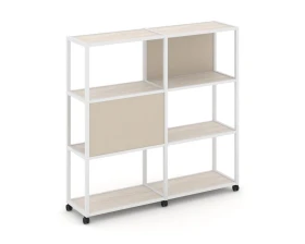 Стеллаж 4 уровня 2 секции VR.LT-STK-412.08 1570x400x1523 Шелф Мобайл / Shelf Mobile images