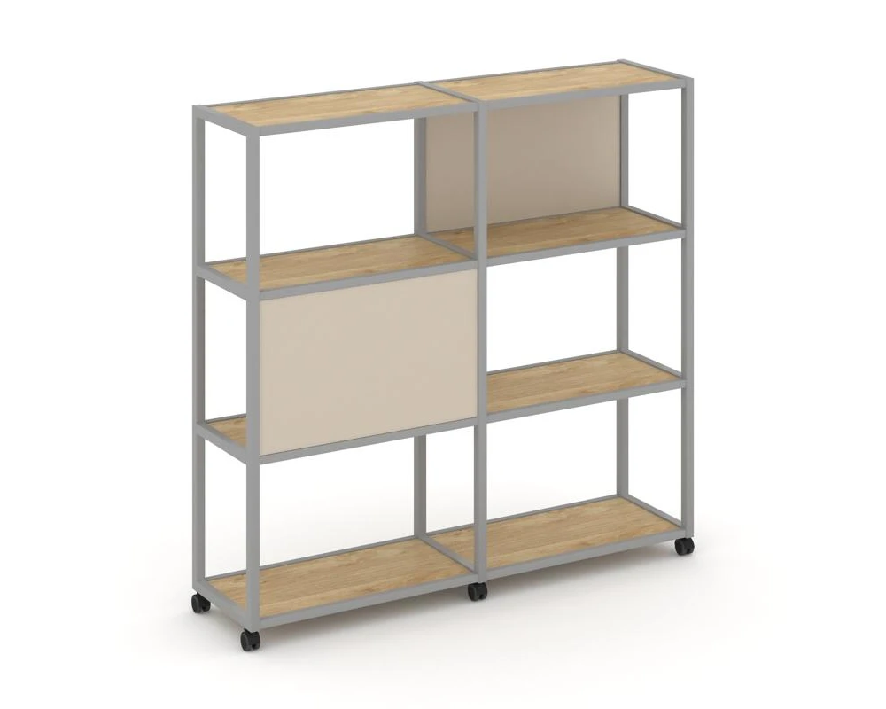 Стеллаж 4 уровня 2 секции VR.LT-STK-412.08 1570x400x1523 Шелф Мобайл / Shelf Mobile