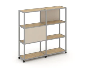 Стеллаж 4 уровня 2 секции VR.LT-STK-412.08 1570x400x1523 Шелф Мобайл / Shelf Mobile images