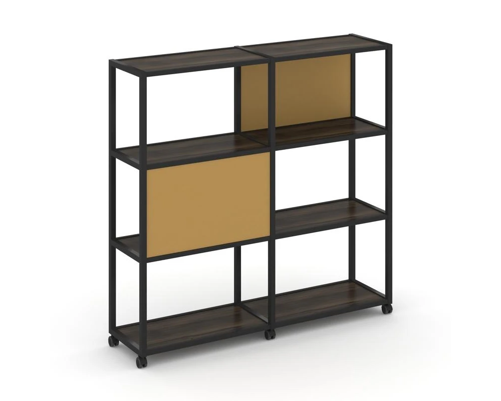 Стеллаж 4 уровня 2 секции VR.LT-STK-412.08 1570x400x1523 Шелф Мобайл / Shelf Mobile