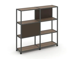 Стеллаж 4 уровня 2 секции VR.LT-STK-412.08 1570x400x1523 Шелф Мобайл / Shelf Mobile images