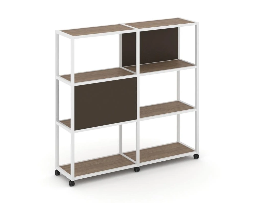 Стеллаж 4 уровня 2 секции VR.LT-STK-412.08 1570x400x1523 Шелф Мобайл / Shelf Mobile