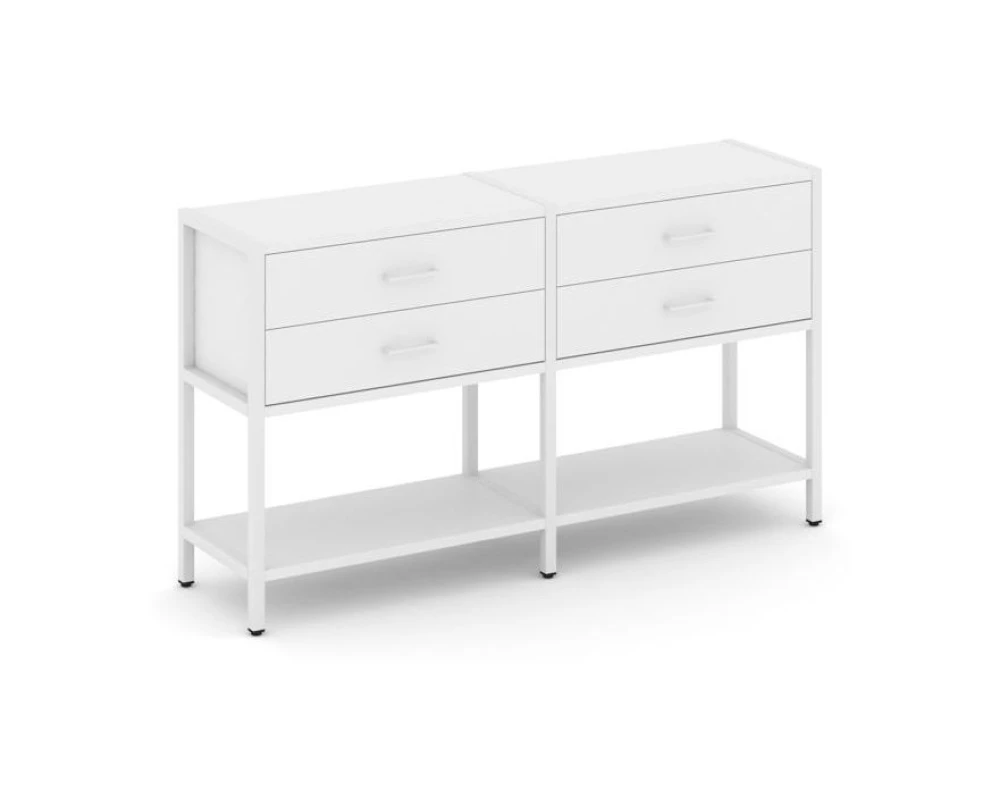 Двухсекционный стеллаж двухярусный с ящиками 1590х400х879 Шелф Систем / Shelf System