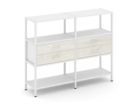 Двухсекционный стеллаж трехярусный с ящиками на одном ярусе 1590х400х1246 Шелф Систем / Shelf System images