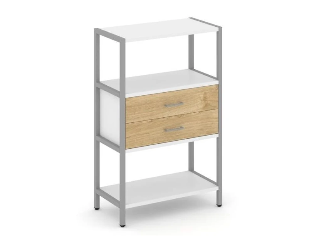 Односекционный стеллаж трехярусный с ящиками 810х400х1246 Шелф Систем / Shelf System