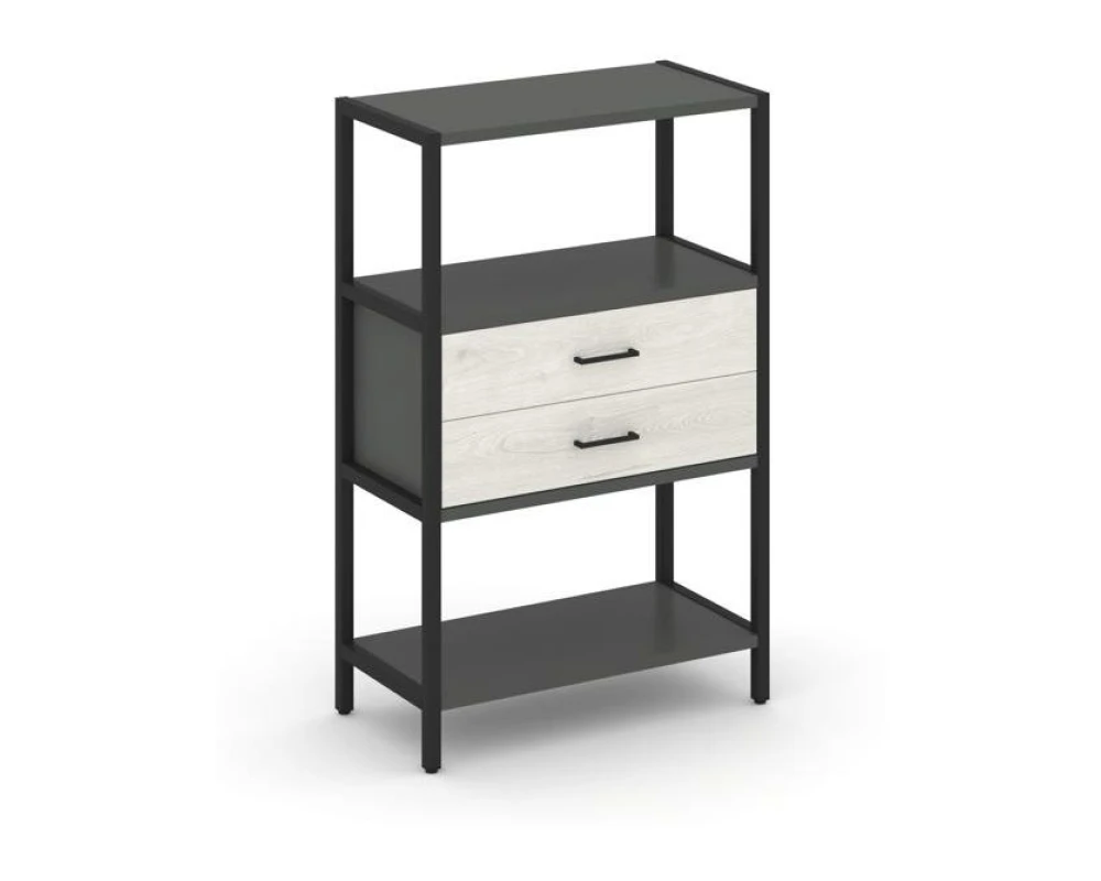 Односекционный стеллаж трехярусный с ящиками 810х400х1246 Шелф Систем / Shelf System