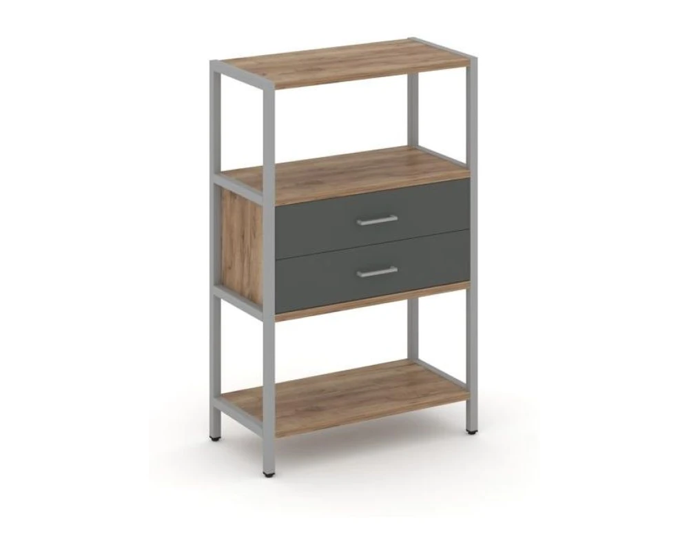 Односекционный стеллаж трехярусный с ящиками 810х400х1246 Шелф Систем / Shelf System
