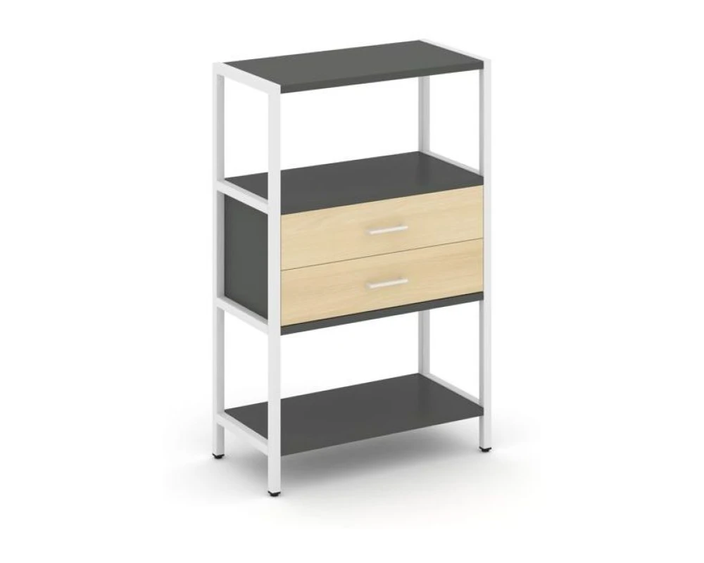 Односекционный стеллаж трехярусный с ящиками 810х400х1246 Шелф Систем / Shelf System