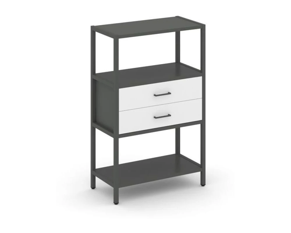 Односекционный стеллаж трехярусный с ящиками 810х400х1246 Шелф Систем / Shelf System