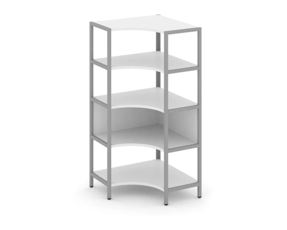 Односекционный угловой стеллаж четырехярусный 810х810х1613 Шелф Систем / Shelf System