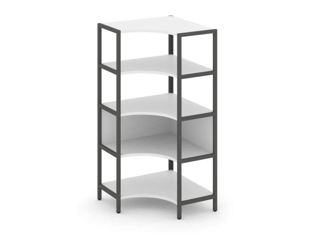 Односекционный угловой стеллаж четырехярусный 810х810х1613 Шелф Систем / Shelf System